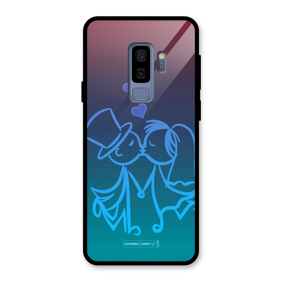 Cute Love Glass Back Case for Galaxy S9 Plus