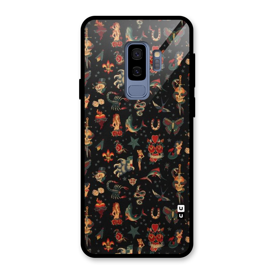 Dark Pattern Glass Back Case for Galaxy S9 Plus