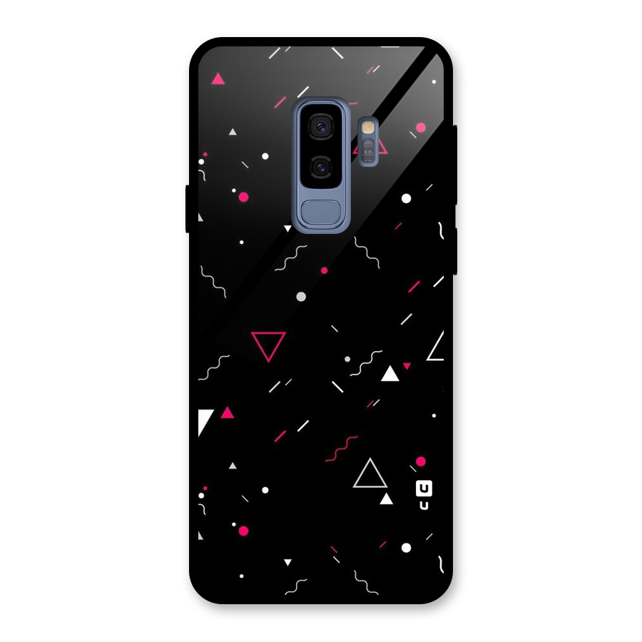 Dark Shapes Design Glass Back Case for Galaxy S9 Plus
