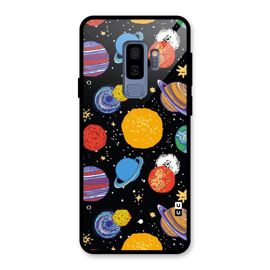 Designer Planets Glass Back Case for Galaxy S9 Plus