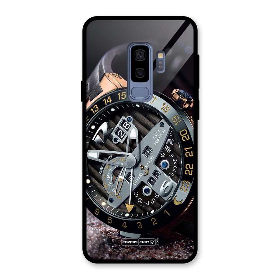 Designer Stylish Watch Glass Back Case for Galaxy S9 Plus