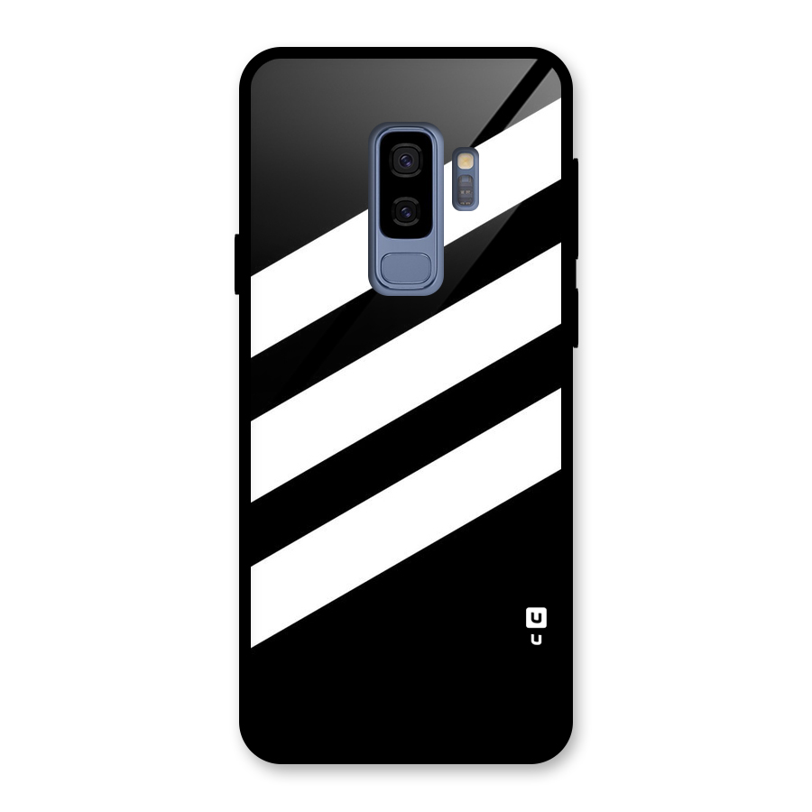 Diagonal Classic Stripes Glass Back Case for Galaxy S9 Plus