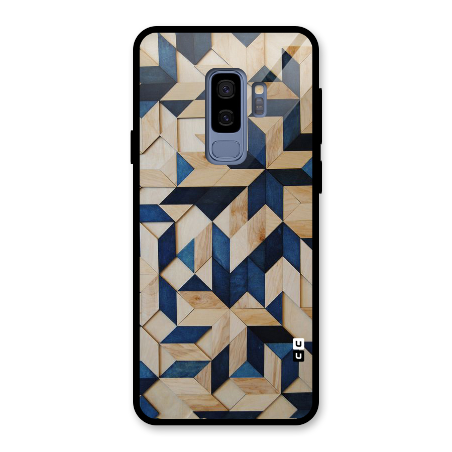 Disorted Wood Blue Glass Back Case for Galaxy S9 Plus