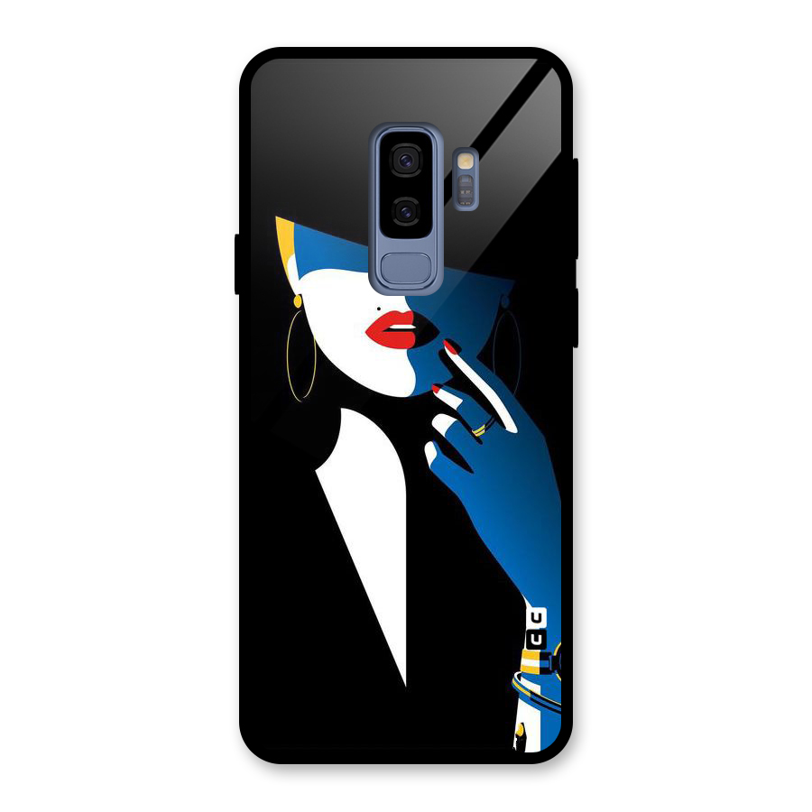 Elegant Woman Glass Back Case for Galaxy S9 Plus