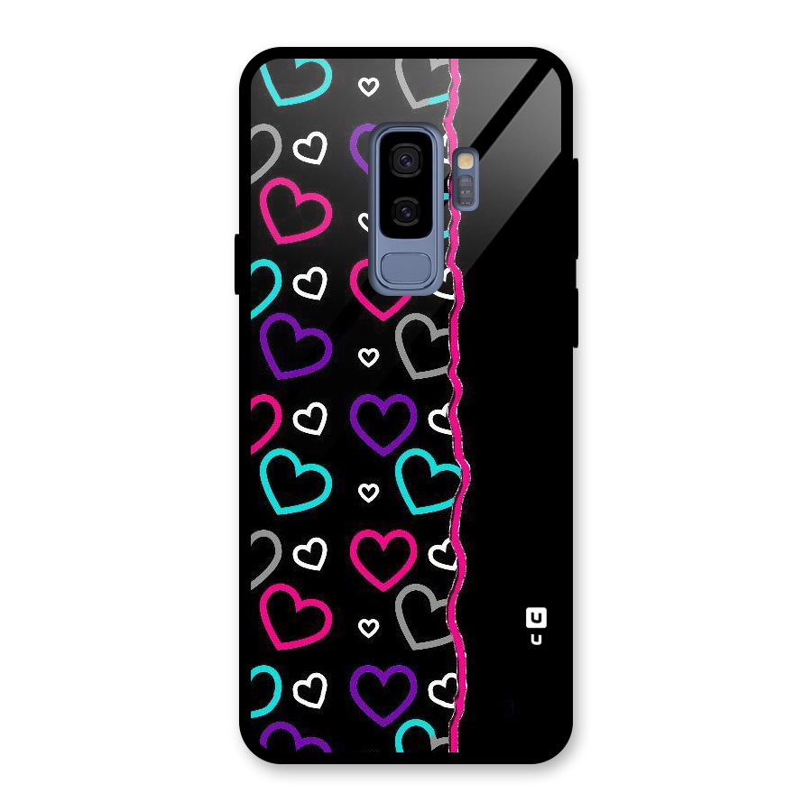 Empty Hearts Glass Back Case for Galaxy S9 Plus
