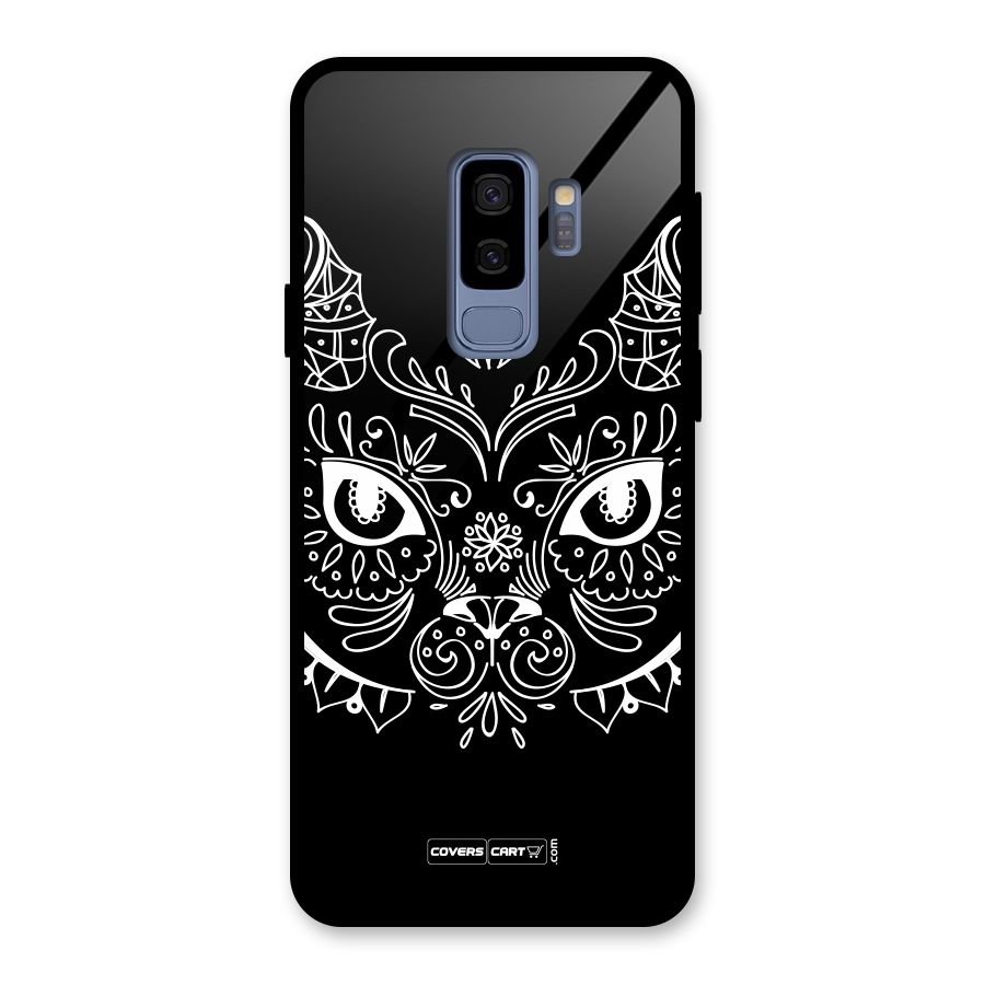 Ethnic Cat Design Glass Back Case for Galaxy S9 Plus