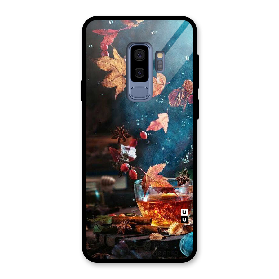 Falling Leaves Tea Glass Back Case for Galaxy S9 Plus