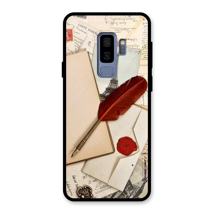 Feather Beauty Glass Back Case for Galaxy S9 Plus