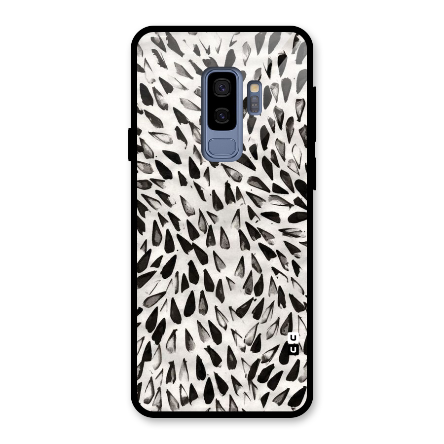 Feather Pattern Colorless Glass Back Case for Galaxy S9 Plus