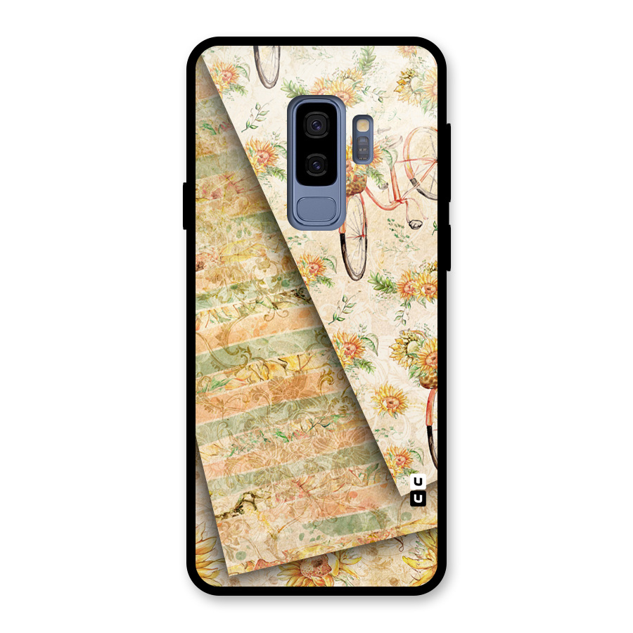 Floral Bicycle Glass Back Case for Galaxy S9 Plus