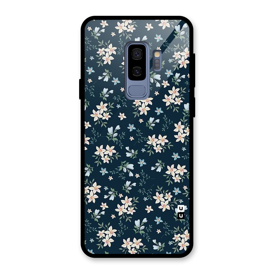Floral Blue Bloom Glass Back Case for Galaxy S9 Plus