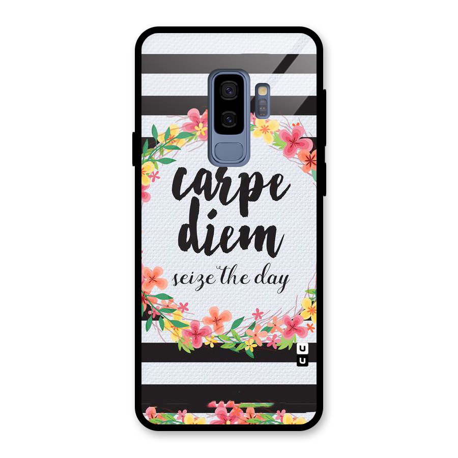 Floral Seize The Day Glass Back Case for Galaxy S9 Plus