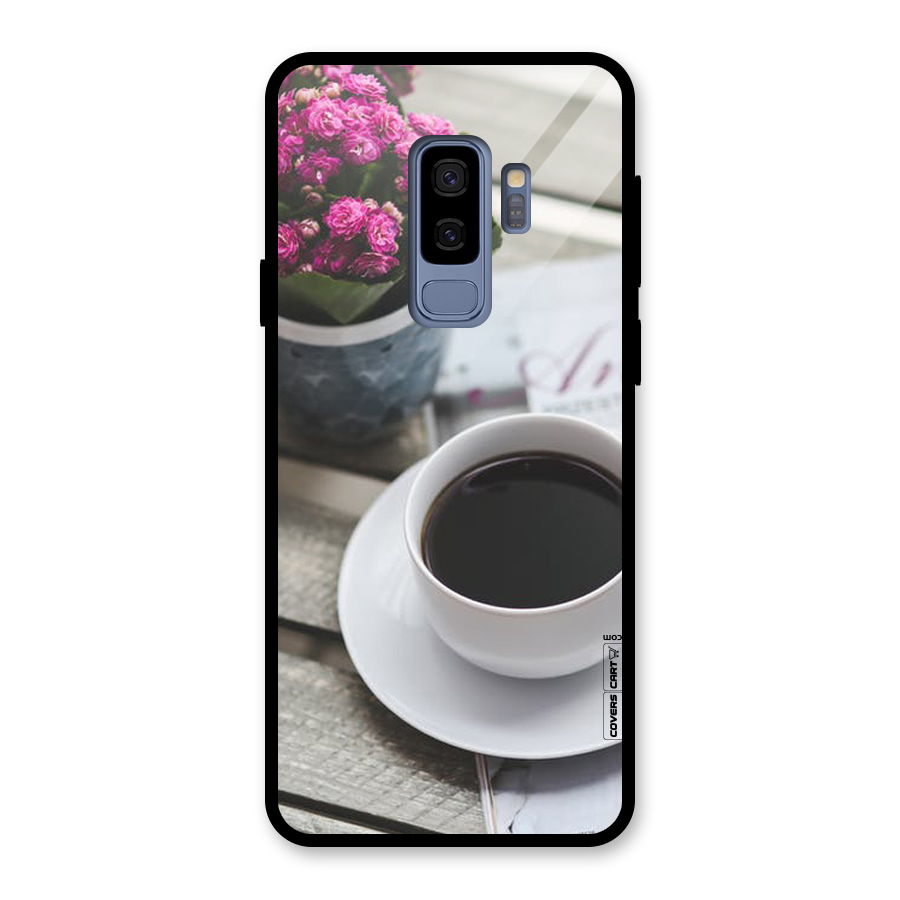 Flower And Blend Glass Back Case for Galaxy S9 Plus