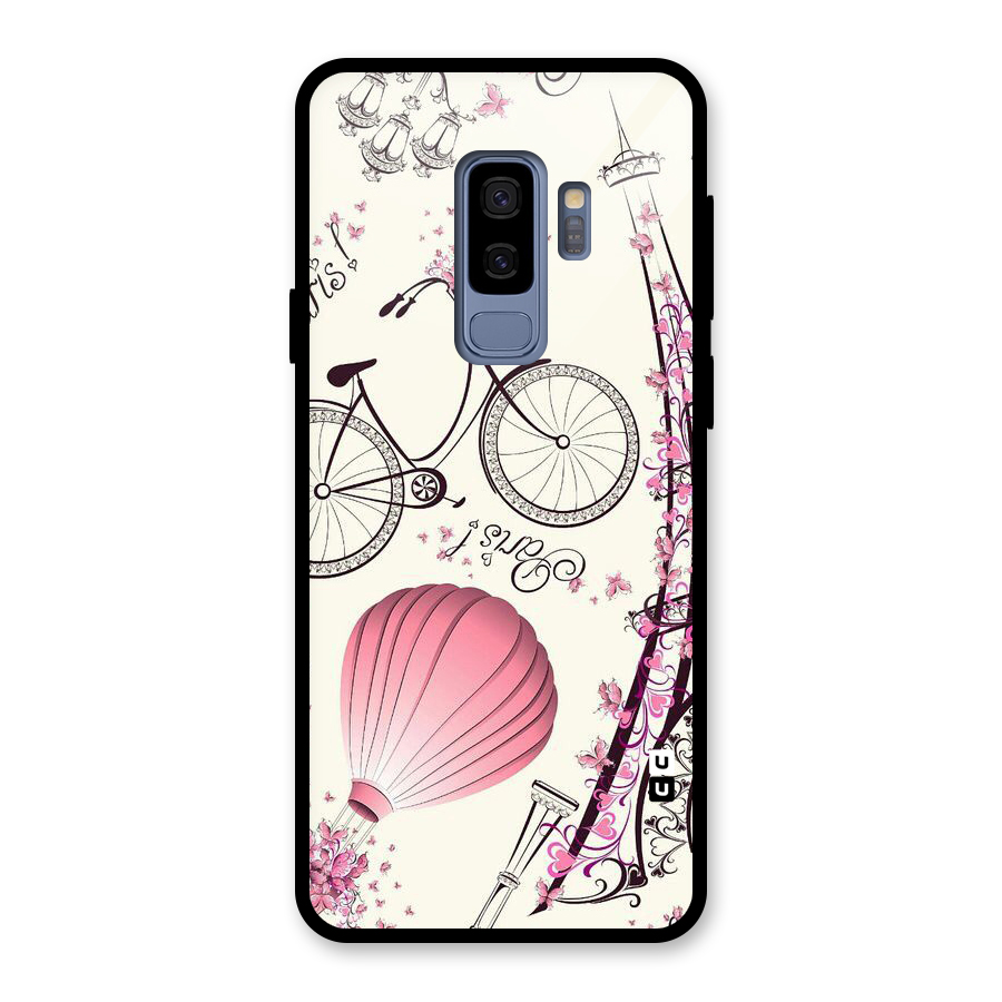 Flower Clipart Glass Back Case for Galaxy S9 Plus