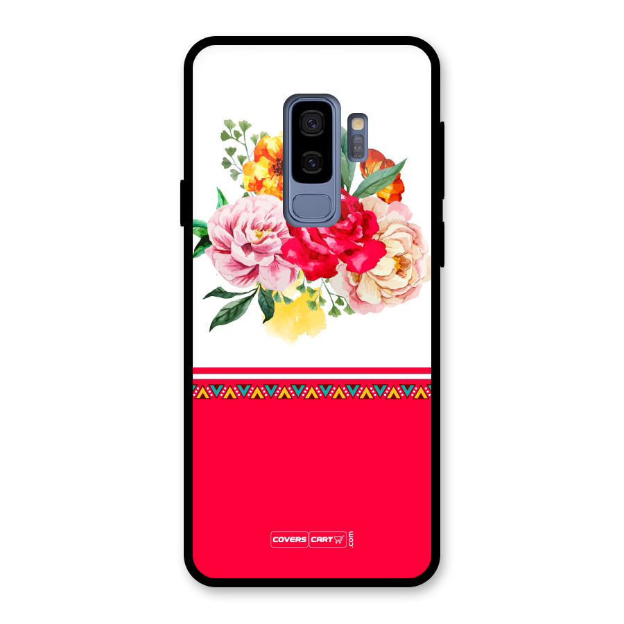 Flower Fusion Glass Back Case for Galaxy S9 Plus