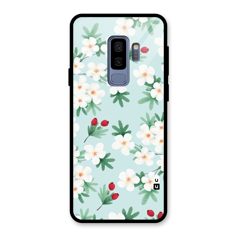 Flowers Pastel Glass Back Case for Galaxy S9 Plus