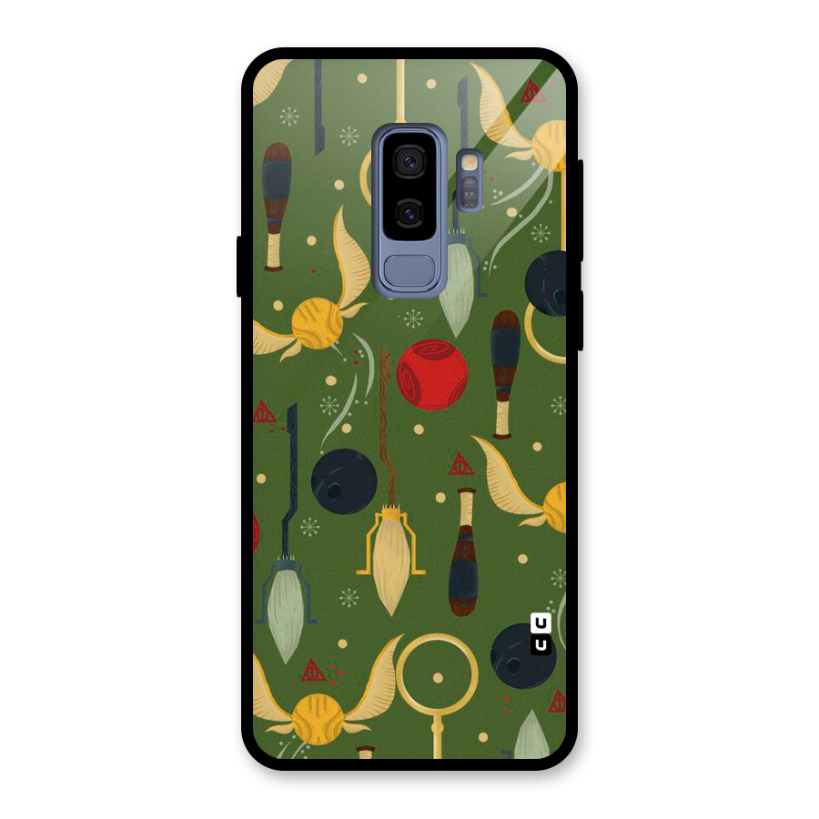 Flying Ball Pattern Glass Back Case for Galaxy S9 Plus