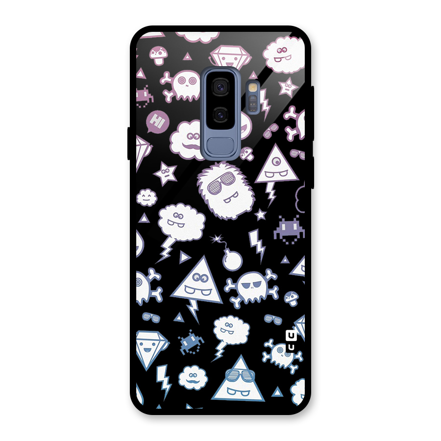 Funny Faces Glass Back Case for Galaxy S9 Plus