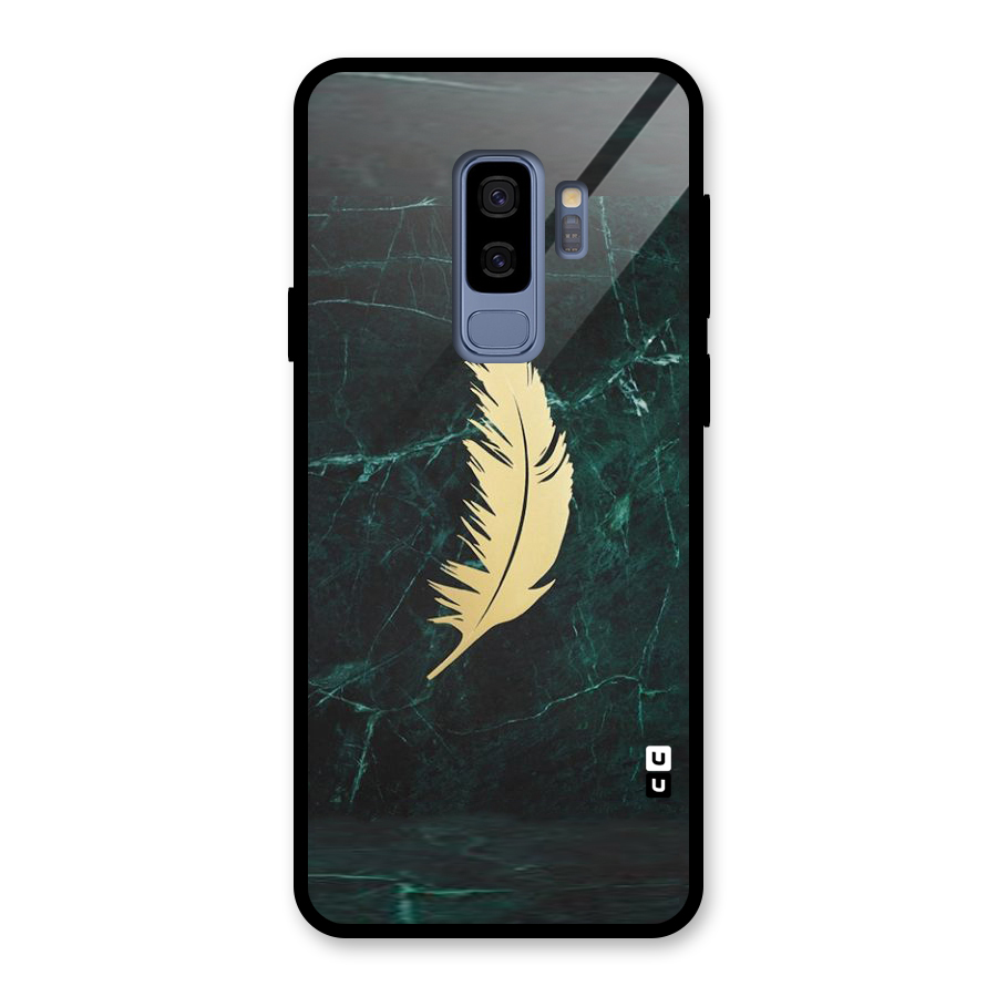 Golden Feather Glass Back Case for Galaxy S9 Plus