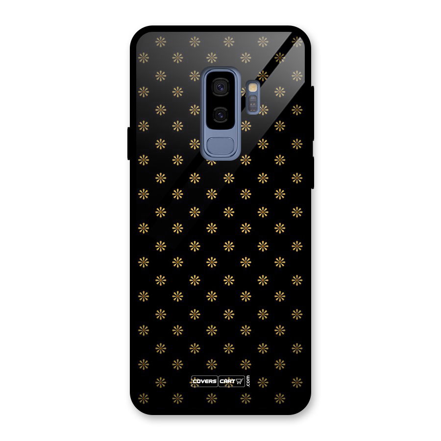 Golden Flowers Glass Back Case for Galaxy S9 Plus