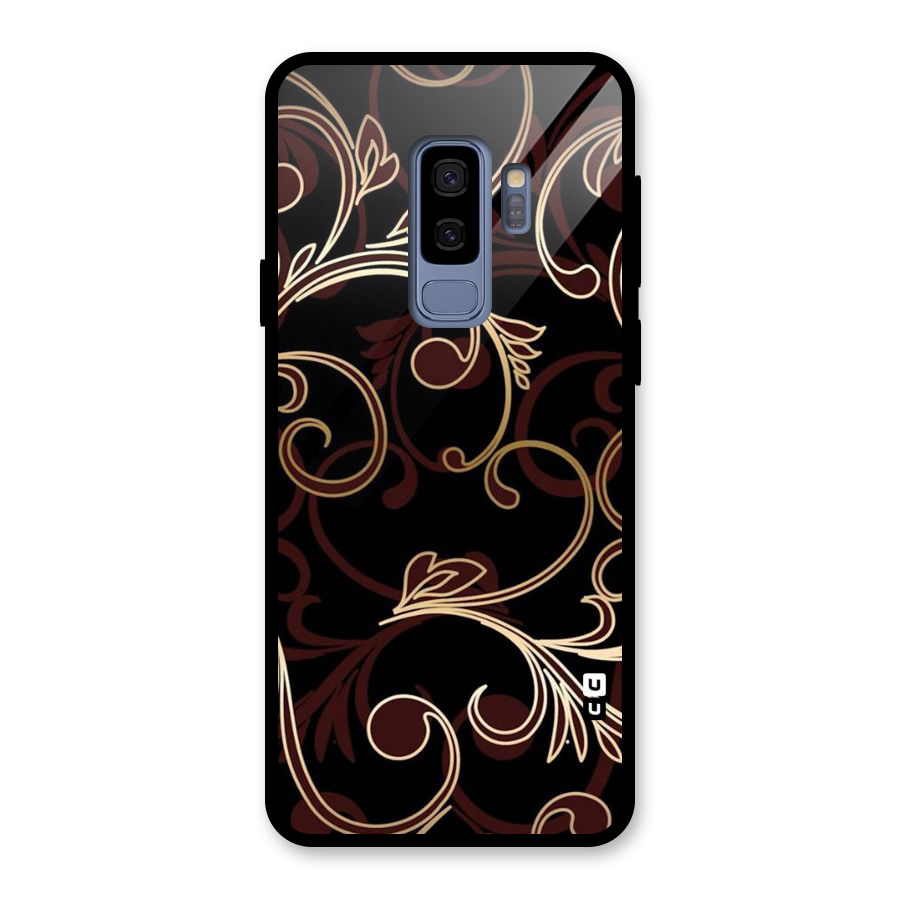 Golden Maroon Beauty Glass Back Case for Galaxy S9 Plus