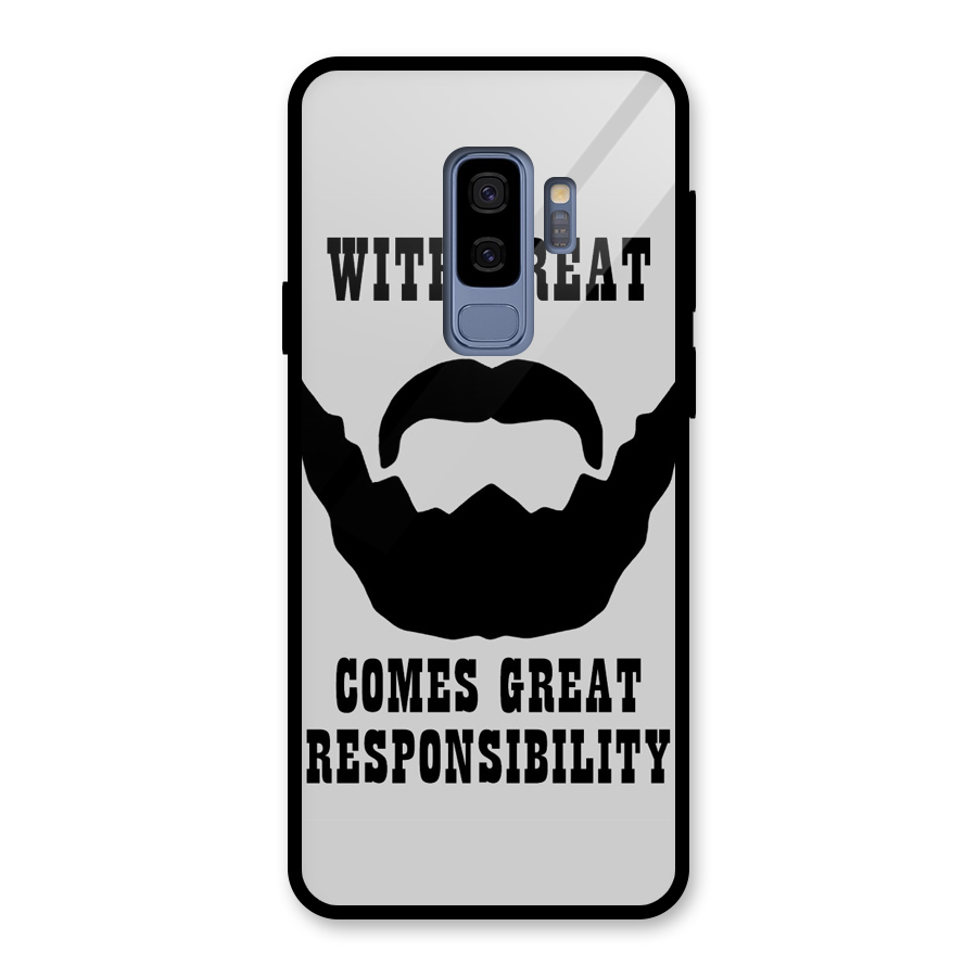 Great Beard Great Responsibility Glass Back Case for Galaxy S9 Plus
