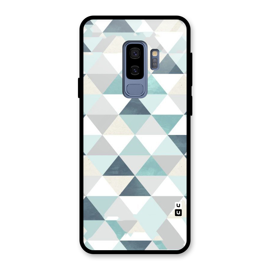 Green And Grey Pattern Glass Back Case for Galaxy S9 Plus