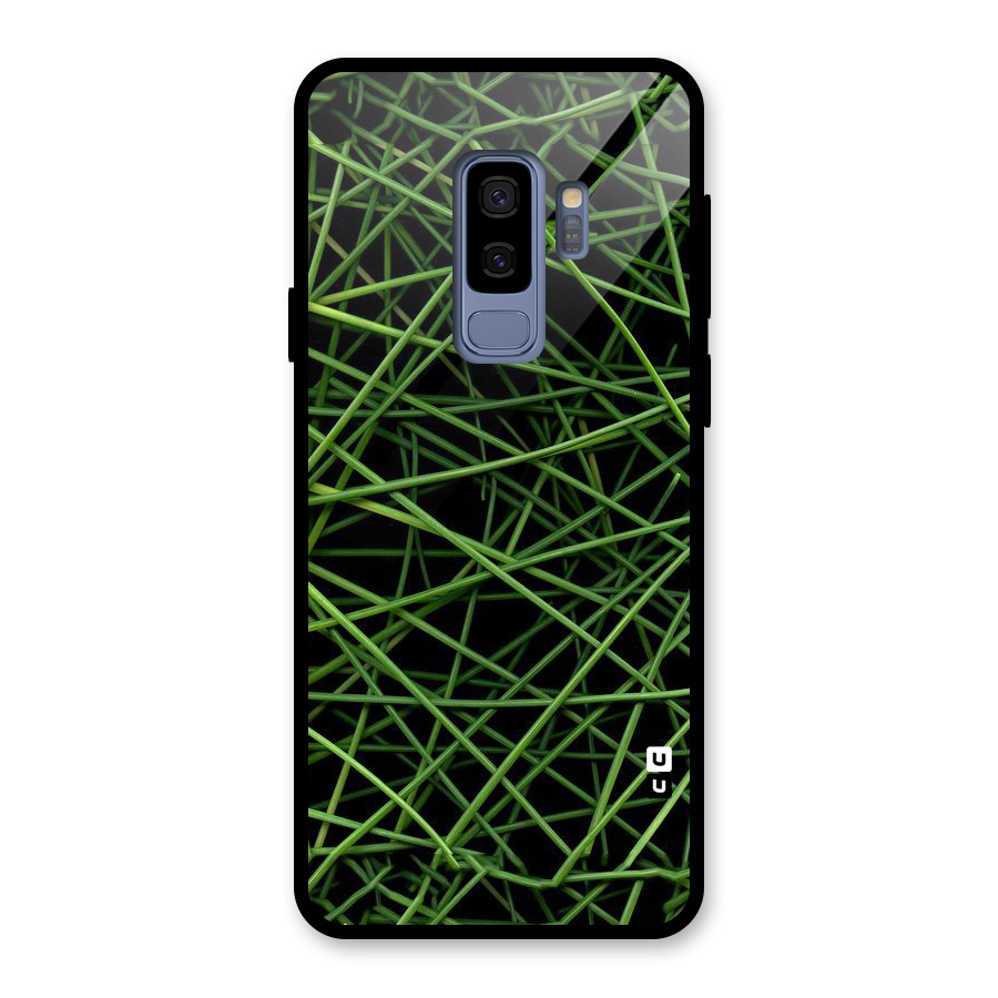 Green Lines Glass Back Case for Galaxy S9 Plus