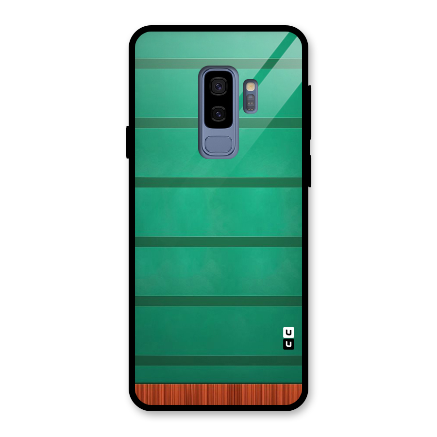 Green Wood Stripes Glass Back Case for Galaxy S9 Plus