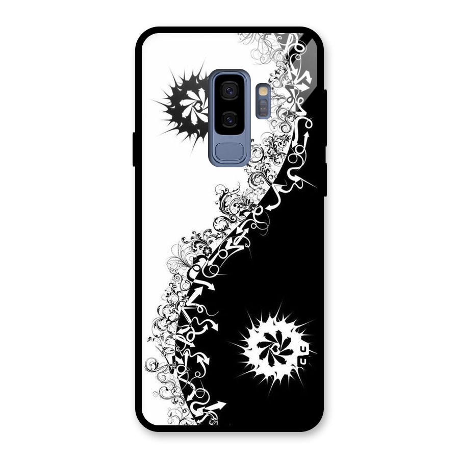 Half Peace Design Glass Back Case for Galaxy S9 Plus