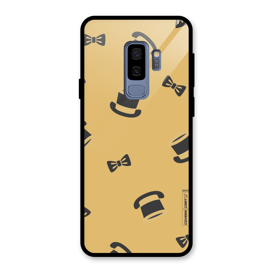 Hat and Bow Tie Glass Back Case for Galaxy S9 Plus