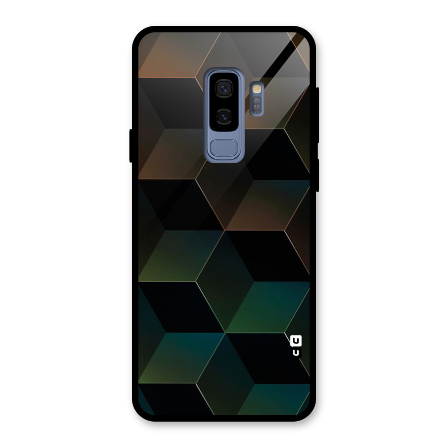 Hexagonal Design Glass Back Case for Galaxy S9 Plus