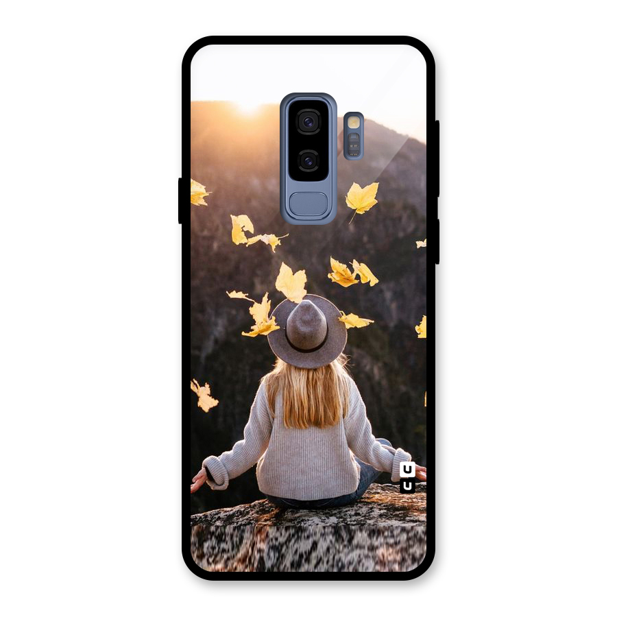 Leaf Rain Sunset Glass Back Case for Galaxy S9 Plus