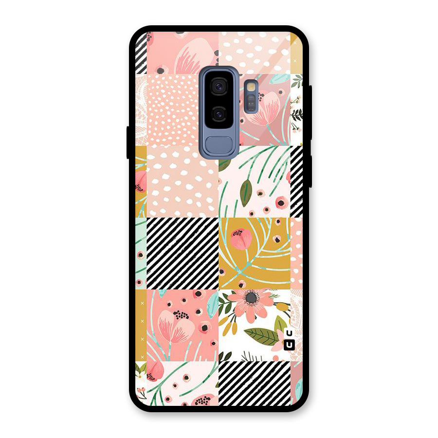 Leaf Stripe Polka Glass Back Case for Galaxy S9 Plus