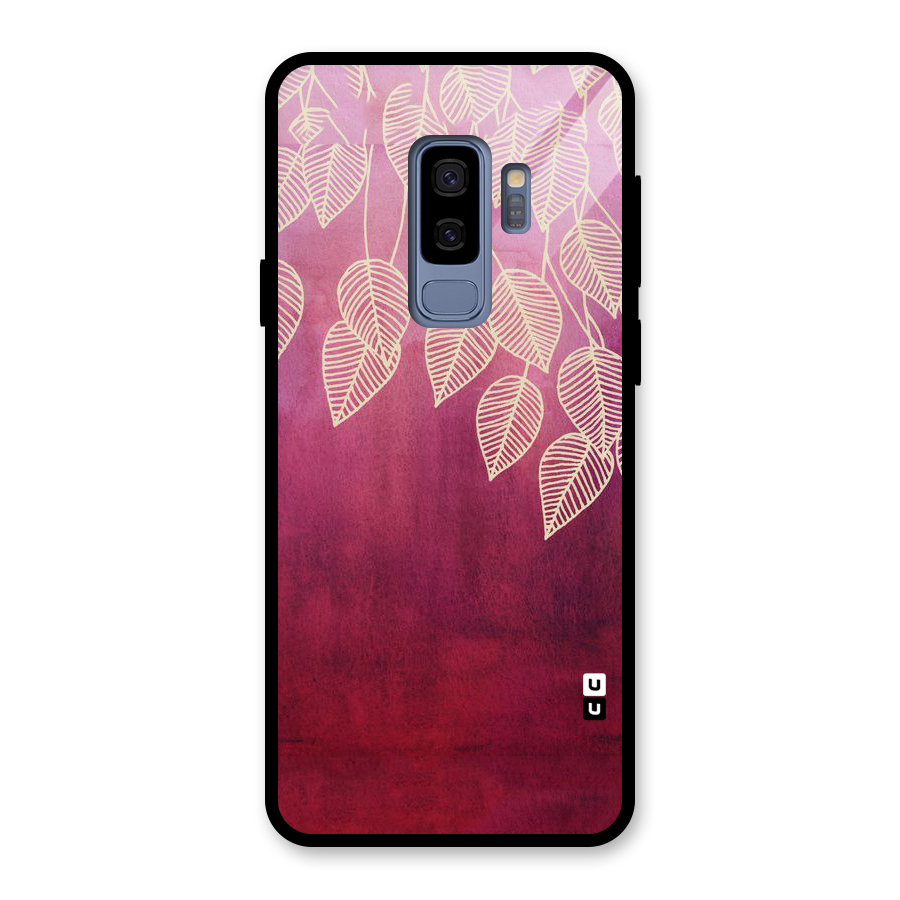 Leafy Outline Glass Back Case for Galaxy S9 Plus