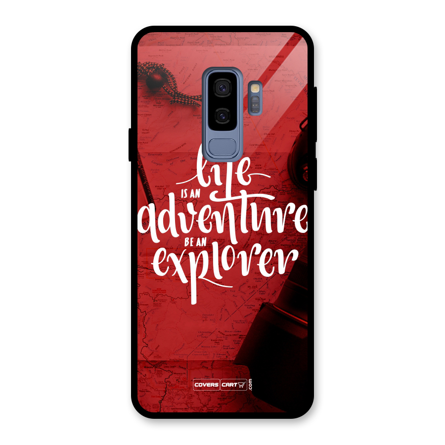 Life Adventure Explorer Glass Back Case for Galaxy S9 Plus