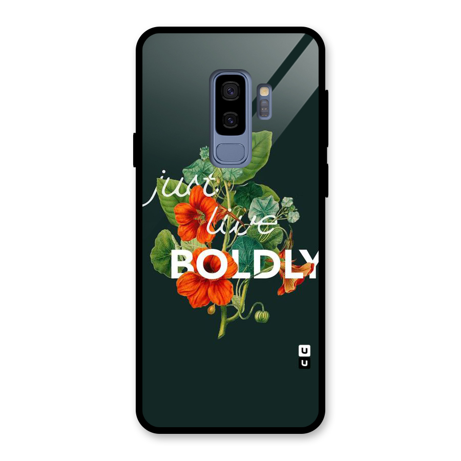 Live Boldly Glass Back Case for Galaxy S9 Plus