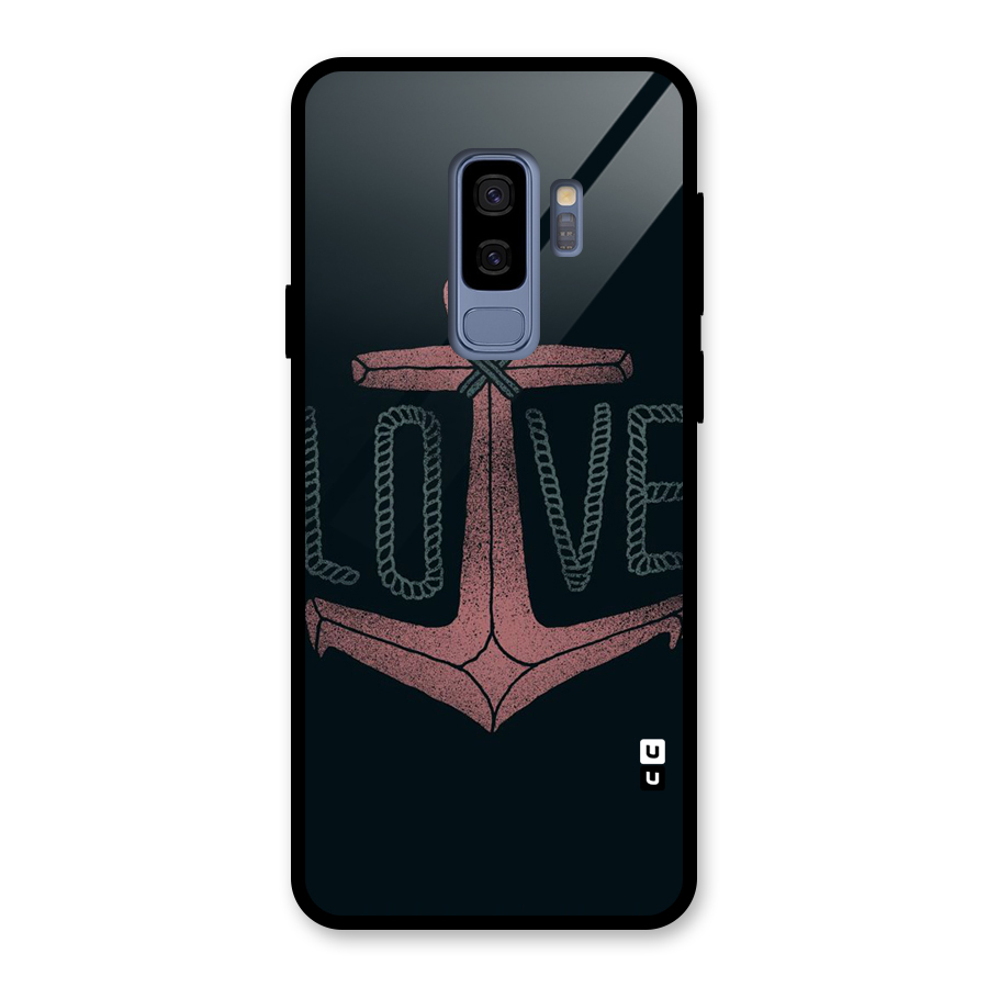 Love Anchor Form Glass Back Case for Galaxy S9 Plus