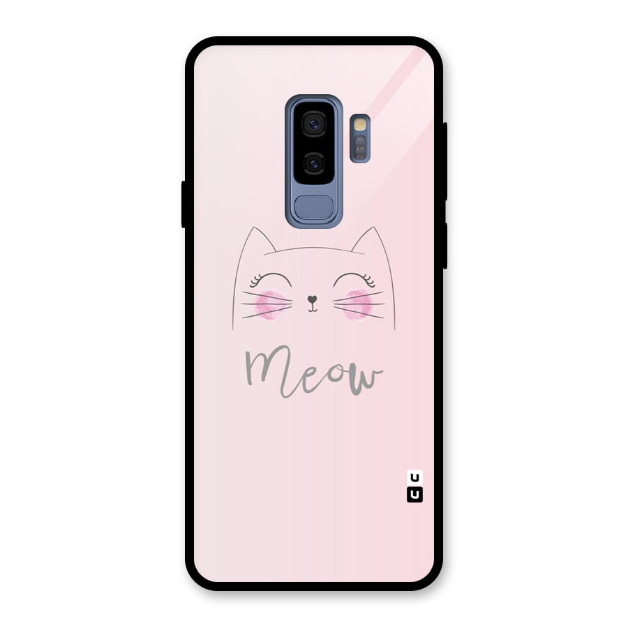 Meow Pink Glass Back Case for Galaxy S9 Plus