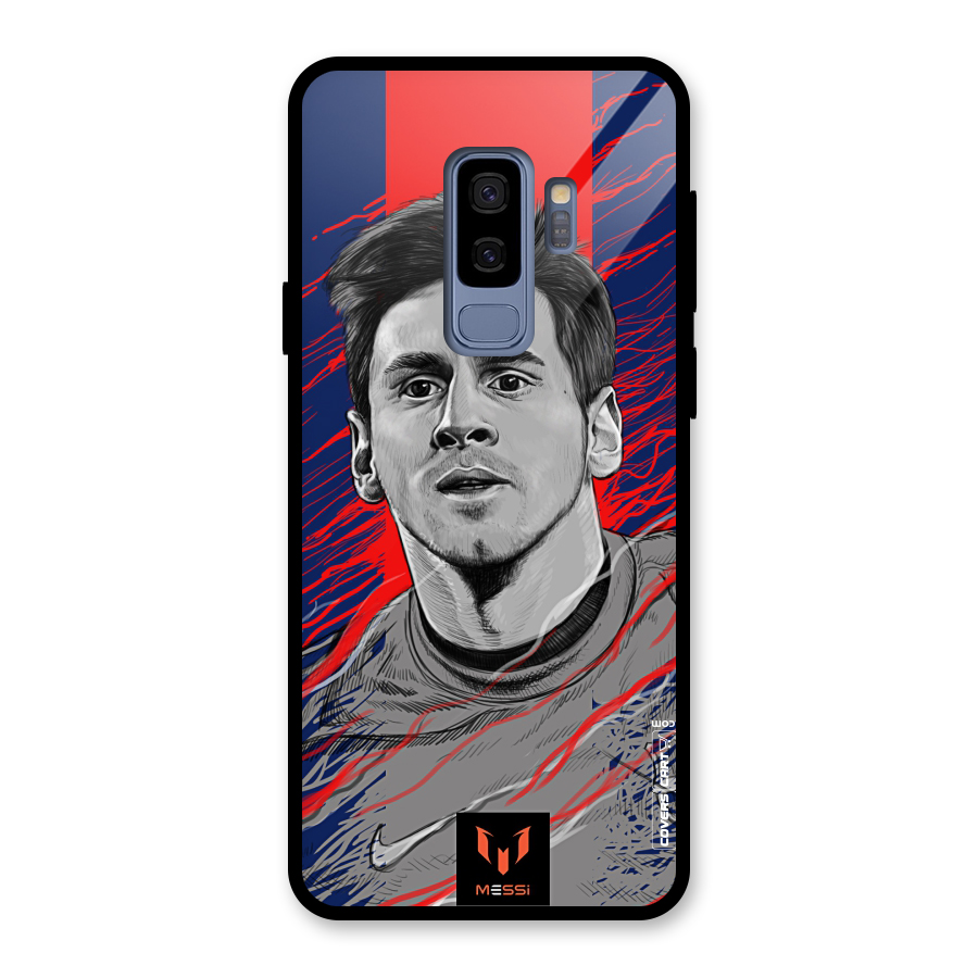 Messi For FCB Glass Back Case for Galaxy S9 Plus