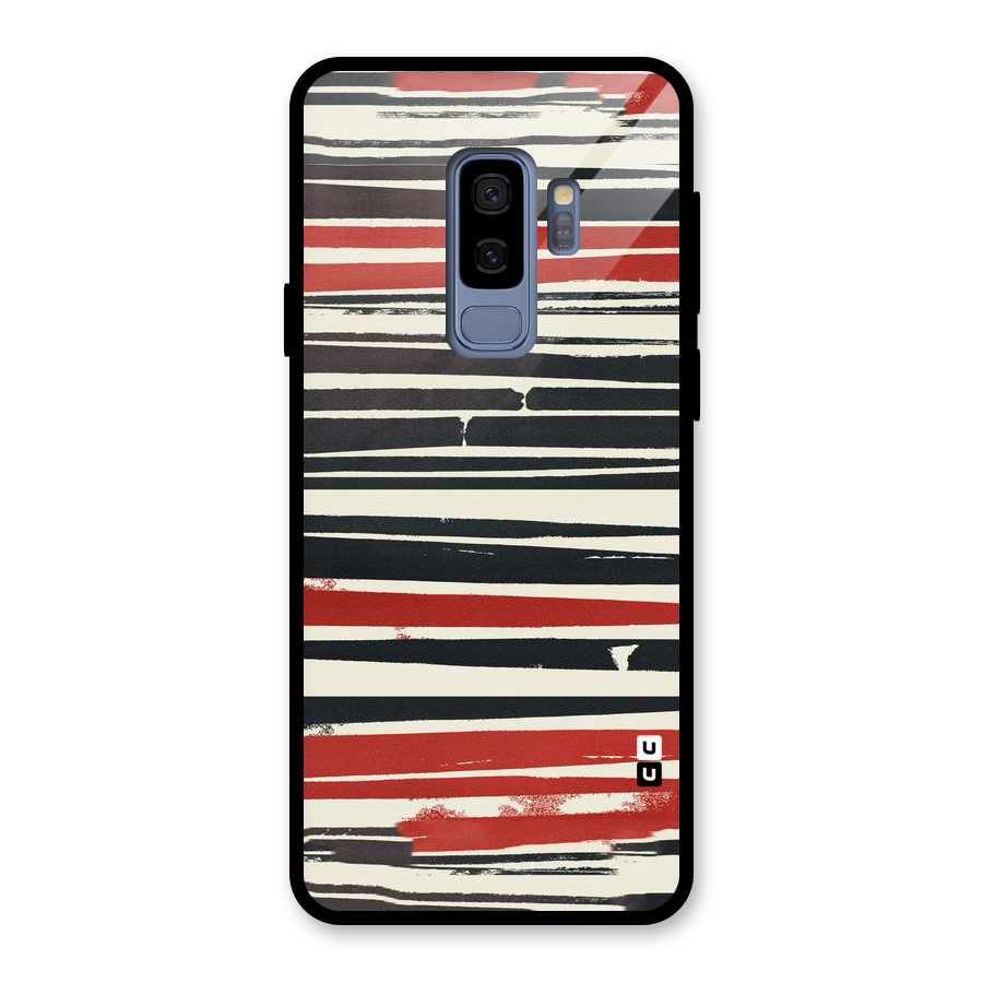 Messy Vintage Stripes Glass Back Case for Galaxy S9 Plus