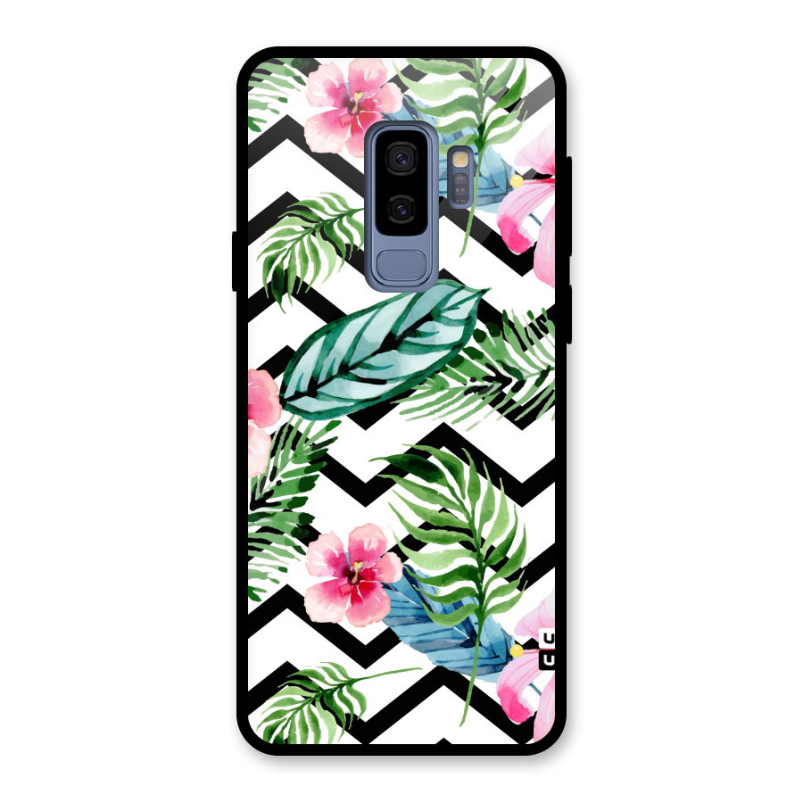 Modern Flowers Glass Back Case for Galaxy S9 Plus