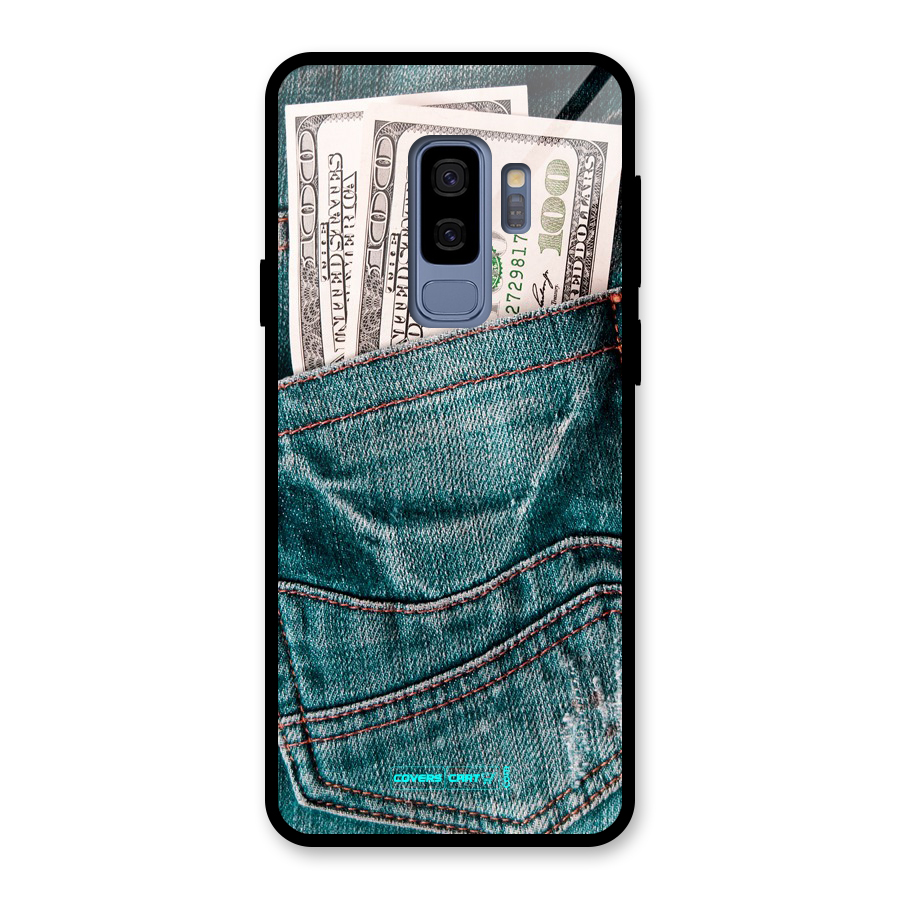 Money in Jeans Glass Back Case for Galaxy S9 Plus
