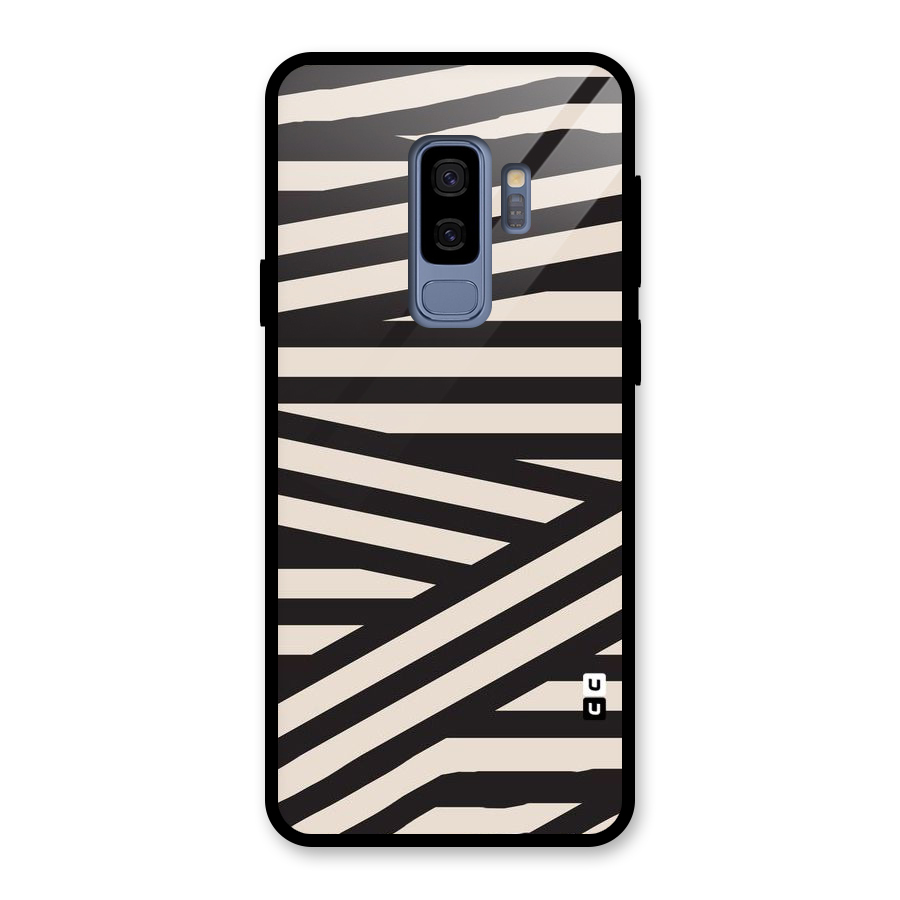 Monochrome Lines Glass Back Case for Galaxy S9 Plus
