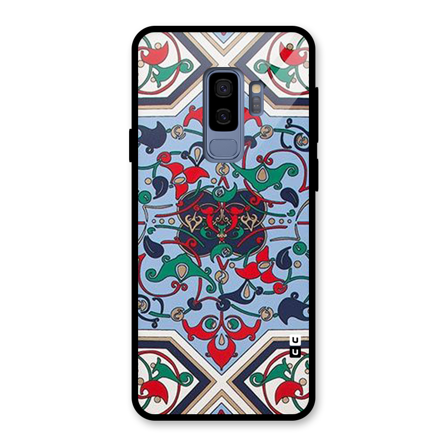 Multi Block Pattern Glass Back Case for Galaxy S9 Plus
