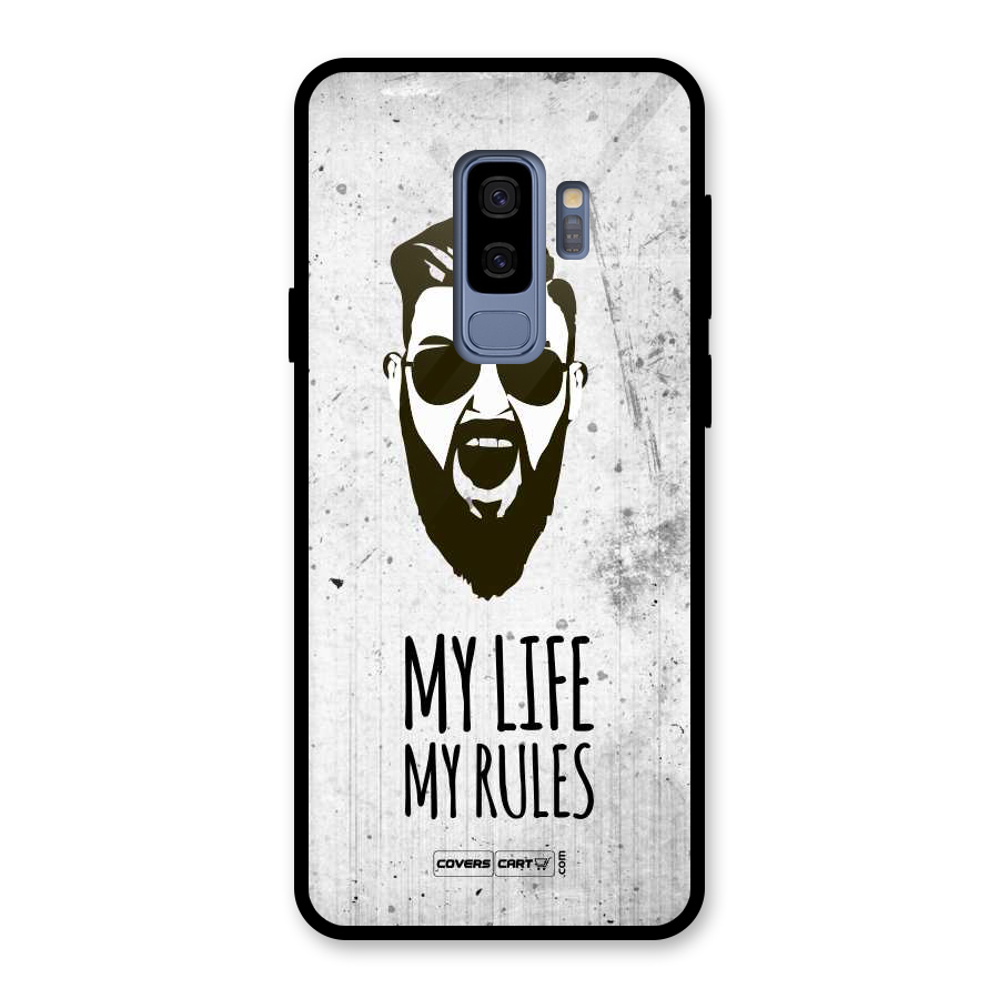 My Life My Rules Glass Back Case for Galaxy S9 Plus