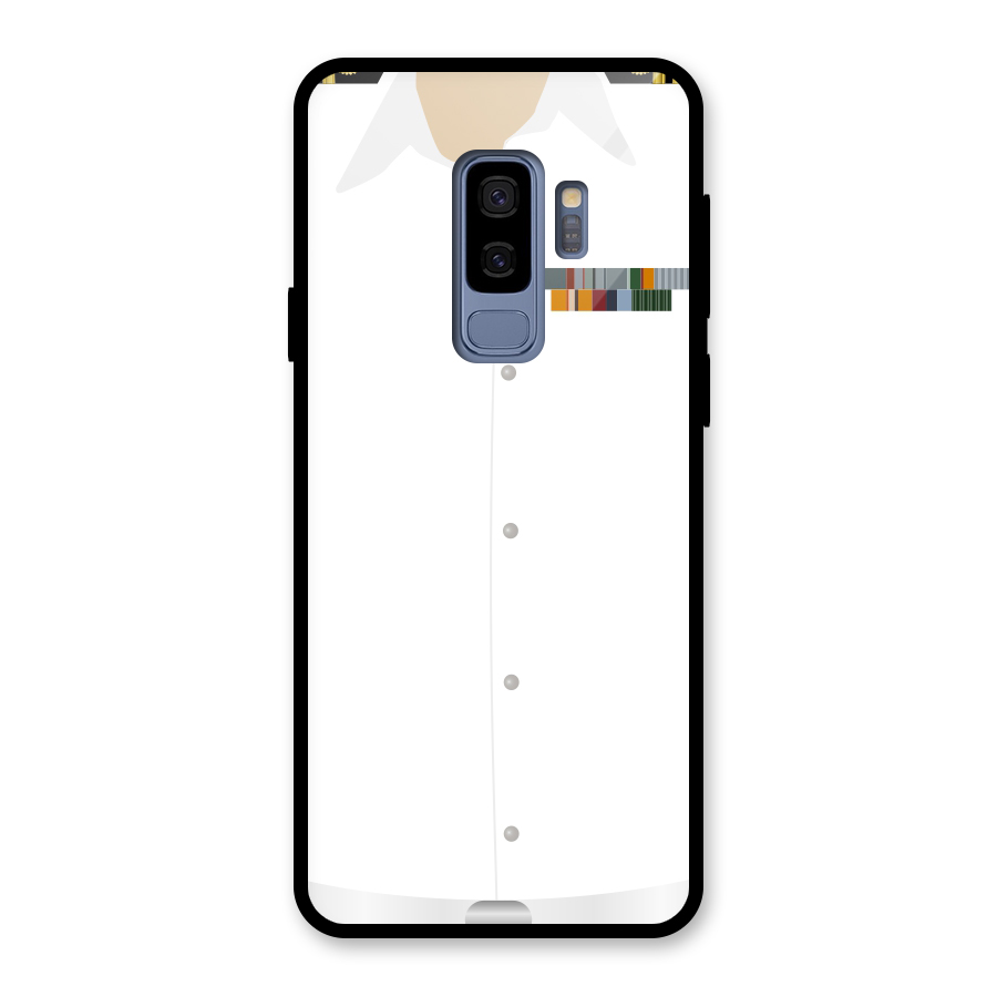 Navy Uniform Glass Back Case for Galaxy S9 Plus