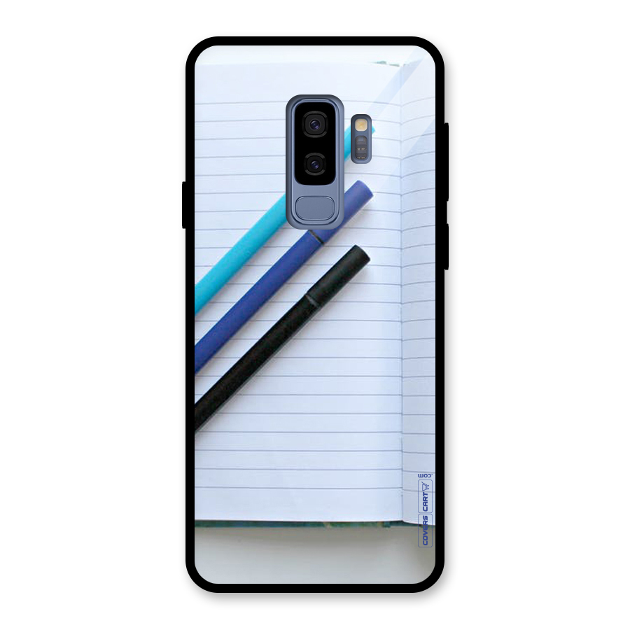 Notebook And Pens Glass Back Case for Galaxy S9 Plus