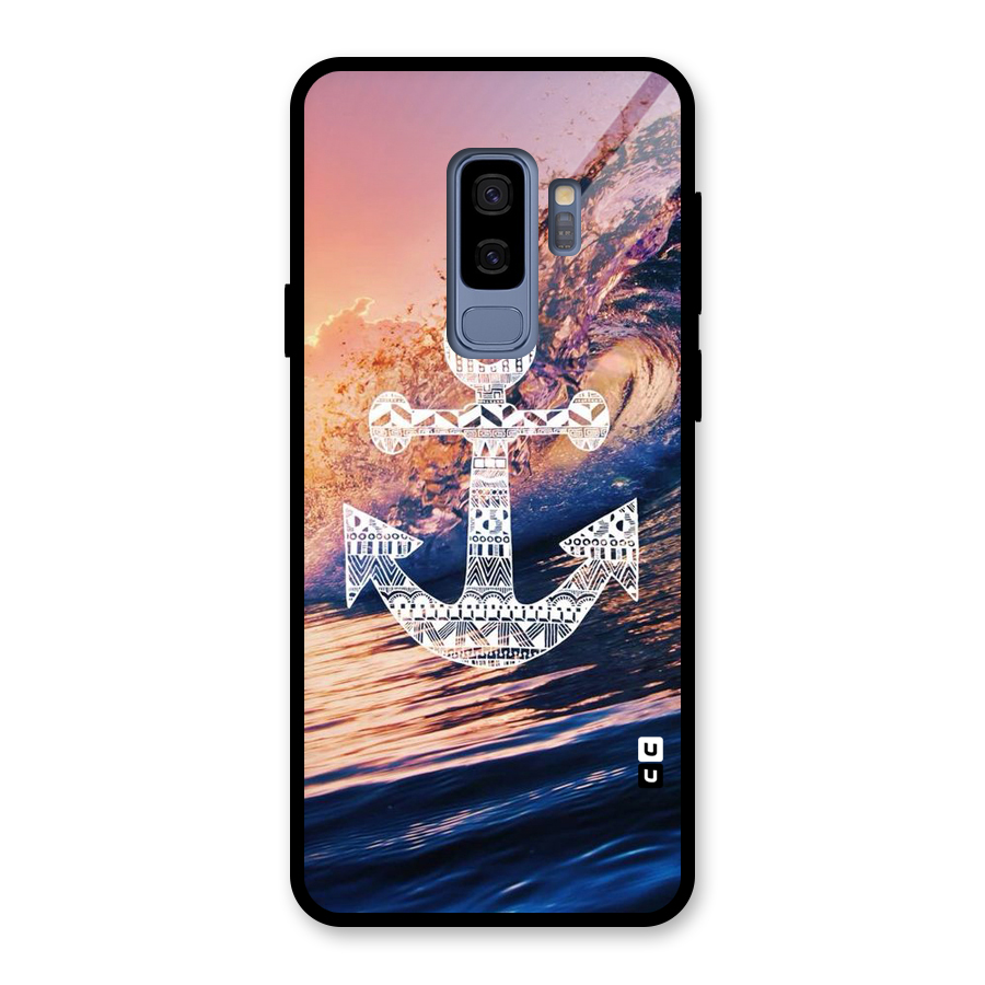 Ocean Anchor Wave Glass Back Case for Galaxy S9 Plus