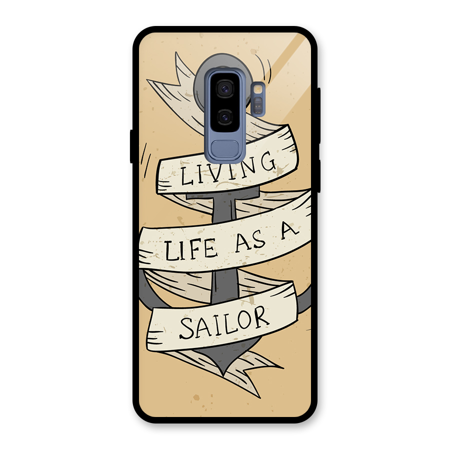 Old School Anchor Glass Back Case for Galaxy S9 Plus